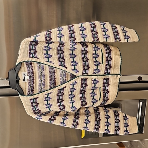 💕ROUJE💕 Chunky Jacquard Leora Cardigan 38 NWOT - Picture 12 of 16